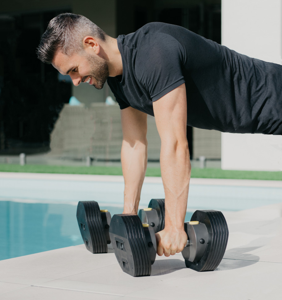 Гантели наборные First Degree Fitness MX Select MX-85, вес 5.6-38.6 кг, 2 шт без стойки